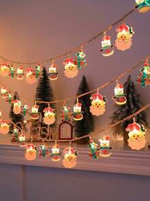 Christmas Santa Claus String Lights, Colorful Resin Fairy Lights, Christmas Window Display Lights, Lights Battery Operated (Not Included) For Christmas Party Decoration, Holiday Door And Window, Creating Christmas Party Room Atmosphere Decorations - Christmas Assorted Style - View 2