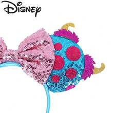 Disney Monsters Inc. Minnie Mouse Ear Pink Sequin Bow Headband - View 5