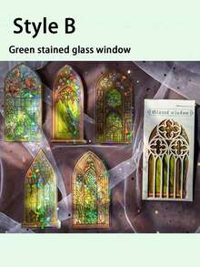 Vintage European Style Window & Door Sticker Set, Suitable For DIY Journals, Scrapbooking, Art Aesthetics - Made Of Polyester - Great For Scrapbookers, Journalers And DIY Enthusiasts - Excellent Gift For Art And Craft Lovers - Multicolor - View 9