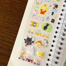 35cm/Loop Kawaii Animal Fantasy Town Watercolor Die-Cut Dispensing Sticker For Journal Scrapbooking Planners Gift Phone Case Decoration Supply - Black - View 4