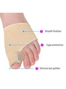 COSYLEE 1 Pair/3 Pairs Toe Pads, Forefoot Cushion, Comfortable Breathable Toe Covers, Washable And Reusable - Beige-external - View 4