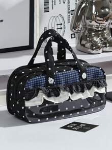 1 buah Dompet Pensil Polkadot Ruffle Renda Kawaii, 4 Lapisan, Pegangan Lembut, Tas Penyimpanan Siswa Lucu, Untuk Musim Kembali ke Sekolah, Anak, Hari Pertama Sekolah - MultiWarna - View 3