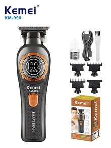Kemei KM-999 Men's Electric Hair Clipper, 0mm Zero-Gap Trimming Hair Clipper, Equipped With 3 Comb Guides, Electric Shaver, Suitable For Barbers To Trim Beards, Suitable For Home Or Salon Use, Men's Birthday And Holiday Gift - Multicolor - View 10
