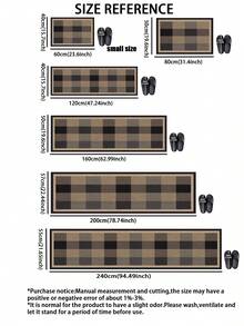1 Pc Black-Brown Checkered Pattern Kitchen Mat, 3.5 Mm Soft Rubber That Absorbs Water And Is Easy To Clean. Suitable For Corridors, Bathrooms, Living Rooms, Outdoor Door Mats, And Toilets. Useable Throughout The Year And For Various Holidays. - Multicolor - View 6