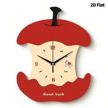 1 pieza Reloj de pared decorativo minimalista creativo con forma de manzana roja, movimiento de cuarzo ultra silencioso, sin sonido de tic-tac, adecuado para decorar sala de estar, dormitorio, oficina, cocina y cafetería, regalo decorativo perfecto para amigos y familia, se puede usar para decoración de habitación, decoración de dormitorio, decoración de dormitorio universitario, decoración de regreso a la escuela, sorpresa escolar, temporada de apertura escolar, decoración de boda, regalo de cumpleaños para amigos, decoración del hogar y útiles escolares. - Reloj de pared decorativo - Ver 8