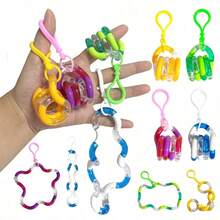 1 pieza Juguete antiestrés para adultos, Juguete antiestrés de cuerda retorcida de cristal con gancho, se puede usar como llavero, Juguete antiestrés para aliviar la ansiedad del trabajo y la vida, Regalo novedoso para fiesta de adultos - Multicolor - Ver 5