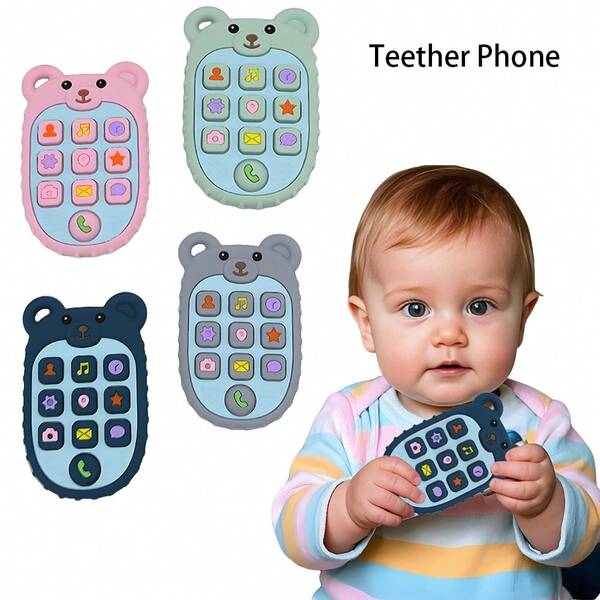 1 pezzo Giocattolo multifunzione in silicone per bambini, giocattolo lenitivo in silicone a forma di orso, adatto per il gioco quotidiano di bambini e bambine, regalo per le vacanze