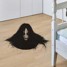 2D Flat Halloween Wall Floor Stickers Waterproof Removable Scary Ghost Witch Decals For Home Bedroom Bathroom Kitchen Decor Fridge Sticker 30*60Cm/11.8*23.6Inch - Multicolor - View 2