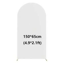白色拱門背景布 5ft/6ft/6.6ft/7.2ft 婚禮拱門套布 2件組 彈性布料 圓頂拱門背景布 適用生日派對與婚禮拱門框架裝飾（不含拱門框架，僅布料背景） - 白色 - 查看 12