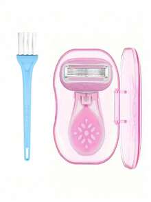 Women's Hair Removal Razor, Suitable For Underarms, Legs And Bikini Area, Portable Pink Manual Razor, Women's Bikini Manual Razor Blade Hair Removal/Shaving/5-Layer Blade, Stainless Steel Blade Replaceable Pink Razor Head, Girls Gift Travel Essential (Handle + Razor Head + Storage Box) - Multicolor - View 10