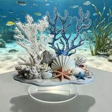 2D Flat Ocean Theme Coral Shell Decor, 1pc, Acrylic Material, Home Christmas Decoration, Halloween Home Decor, Women's Room Decoration - A - View 6