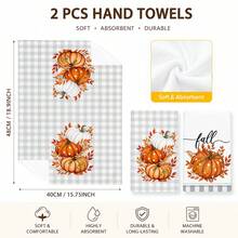 2/4/6/8pcs Pumpkin Pattern Kitchen Towel Set, Machine Washable Absorbent Dish Cloths & Decorative Hand Towels, Suitable For Autumn, Thanksgiving, Halloween Kitchen And Home Decor - Multicolor - View 5