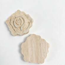 Hand Carved Wooden Rose Applique - Unfinished Natural Wood Floral Craft Embellishment For Furniture, Home Decor, DIY Projects - Multicolor - View 6