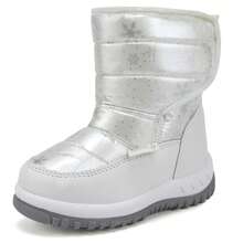 Kids Winter Snow Boots Mermaid Stars Cartoon Pattern Warm Boots Warm Cartoon Pattern Outdoor Snow Boots Pink For Kids - White - View 9