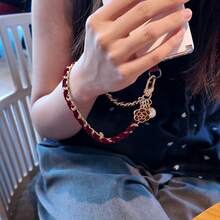 1pc Woven Gold Chain Phone Lanyard, Short Anti-Loss Phone Lanyard With Phone Patch, Durable Fashionable Phone Lanyard Anti-Loss Phone Lanyard Accessory, Suitable For All Smartphones - Multicolor - View 4
