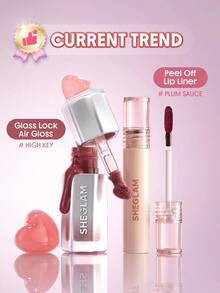 SHEGLAM [2Pcs] Stain + Glow Mauve 唇部組合套組 品牌美妝化妝品 適合女士與女孩 - 李子醬+高調 - 查看 2