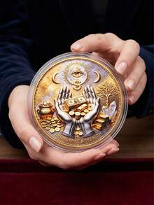 Koin Peringatan Kekayaan & Kelimpahan 3D yang Istimewa, Koin Koleksi Mata Yang Maha Melihat, Jimat Kekayaan & Keberuntungan - Totem Inti Mata Yang Maha Melihat (Mata Tuhan), Pilihan Hadiah yang Sempurna - MultiWarna - View 1
