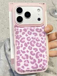 Casing Ponsel Kulit Motif Leopard Pink Lucu, Tahan Guncangan, dengan Slot Kartu, Kompatibel dengan iPhone 17 Pro Max 17 Pro 17 16 15 14 13 Pro Max, Pelindung Belakang Artistik Matte, Gaya Pesta Hadiah Musim Semi - Berwarna merah muda - View 2