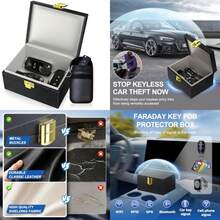 Faraday Box With Faraday Bags For Car Keys, Car Key Signal Blocking Box, Keyless Entry Car Key  Protector Anti-Theft Shielding Cage - A - View 7