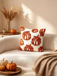 LCUHPCL 1pc Autumn Thanksgiving 3D Pumpkin Embroidery Pillow Case, Atmospheric Decor For Living Room, Bedroom, Party, Dining Room And More - Multicolor - View 13