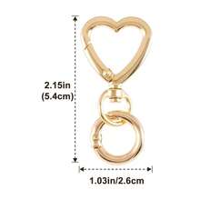 Gold Silver Black 3-Color Heart-Shaped Metal Keychains With Rotating Clasp For DIY Key Ring, Key Chain Hook, Lanyard Making, Wallet Making, Suitable For Men And Women Key Organizer - Multicolor - View 5
