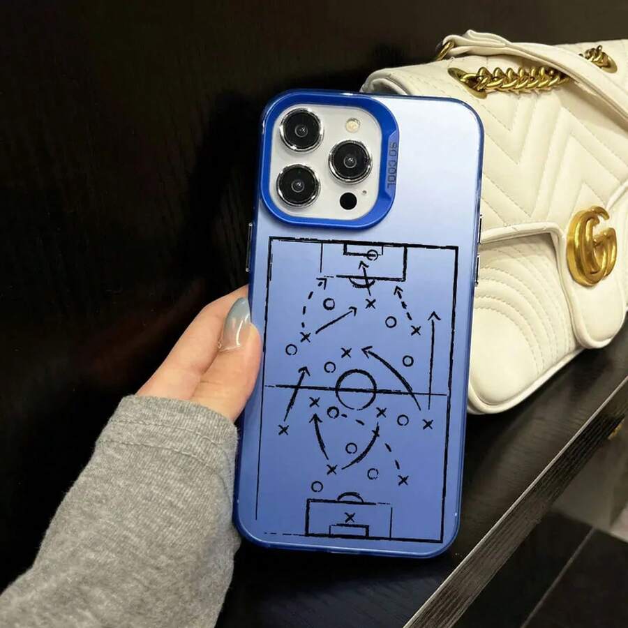Case For IPhone 17 16 15 14 Pro Max Plus 13 Mini 12 11 Pro Max Cases Football Basketball Tactical Board Pattern Laser Covers - CH-Blue ZQZS 1 - 查看 1