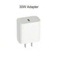 30W Portable Travel Wall Charger Adapter Set + 3.3ft/100cm USB-C To USB-C Fast Charging Cable, High Efficiency Data Transfer Cable, Compatible With IPhone, And All Type-C Devices - White - View 9