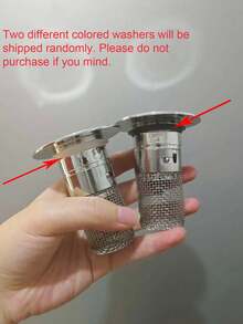 1/2pcs Stainless Steel Pop-Up Sink Drain With Filter, Anti-Clogging & Odor-Proof; Universal Press-Down Drain Stopper Suitable For Bathroom Sink - A - View 5