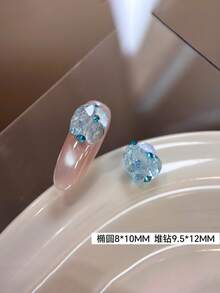 5 buah Hiasan Kuku Rhinestone Telur Merpati Bunga Es, Warna Permen Musim Panas, Bola Rhinestone Es Hancur Oval Tanpa Dasar - MultiWarna - View 10