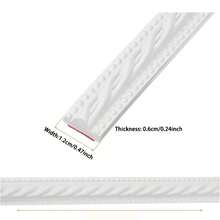 DIY Colorable 100 300 500cm PVC Self Adhesive Decorative Strip Flexible Polymer PVC Solid Color Embossed Pattern 1.2cm Width Bendable Cuttable Wall Trim Molding No Drilling For Wall Ceiling Baseboard Mirror Frame Cabinet Tile Edge Modern Home Decor - A - View 8