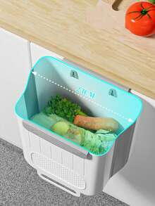 1pc Foldable Hanging Trash Can, Suitable For Kitchen Cabinet Doors, Can Be Hung On Walls, Used For Storing Food Scraps, Also Can Be Used As Trash Bag Storage Rack, Suitable For Bathrooms, Kitchen Cabinets, Desk Drawers, Bedrooms And Other Places. Multi-Functional Bathroom Trash Can, Suitable For Kitchen And Home Environments. - Multicolor - View 8