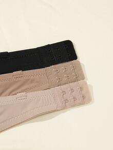3 st/set dam-bh med slät finish, axelbandslös med avtagbara transparenta axelremmar, halkfri push-up mångsidig cold shoulder-bh - Multifärgad - Visa 4