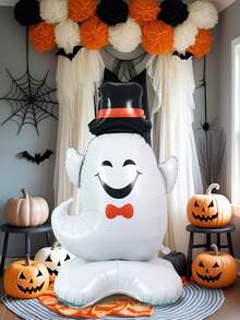 1pcp Large Standing Ghost Balloon, Suitable For Halloween Party Decoration, Ghost Theme Decoration, Horror Scene Decoration, Indoor And Outdoor Decoration - Multicolor - View 4