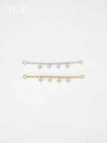 IN Z 1pc 925 Sterling Silver 4 Zirconia Stone Pendant Chain Accessory, Compatible With Different Earrings And Ear Hoops - Pierced Earring Lip Chain Pendant - Cartilage Ear Stud Exquisite Jewelry - Suitable For Women's Daily Wear, Wedding, Party, Engagement, Anniversary, Valentine's Day (Sold Individually) - 4-diamond Chain - View 4
