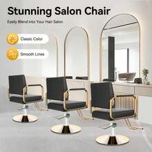 Salon Barber Chair, Hair Salon Chairs For Hair Stylist With Hydraulic Pump & 360° Swivel, Adjustable Height Barber Styling Chair Spa Beauty Equipment For Barbershop, Home [A Good Gift For Family And Friends] - Default - View 5