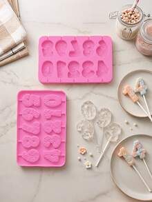 Complete 0-9 Rose Pattern Number Lollipop Silicone Mold 2 Pieces Set, 3D Vintage Carved Birthday Number Chocolate Mold With Dropper, Birthday Number Candy Silicone Baking Pan, Suitable For Birthday Cake Number Toppers, Holiday Celebration Parties, Anniversary Chocolate, Handmade Number Aromatherapy Candles, Cold Process Number Handmade Soap - Multicolor - View 6