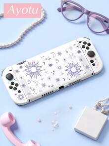 Ayotu 適用於 2025 新款 Switch2 線性太陽與星星圖案遊戲主機外殼與配件，適合 Switch2 7.9 吋保護殼。套裝包含保護殼、收納袋、底座外殼、主機防塵罩、遊戲卡收納盒、Joy-Con 控制器保護套以及其他多種風格配件可供選擇，是返校禮物、生日禮物與遊戲愛好者的理想選擇 - 查看 28