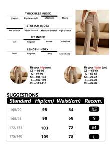 Pantalones rectos de negocios para mujer, elegantes y refinados, versátiles para diversas ocasiones de viaje en primavera - Caqui - Ver 7