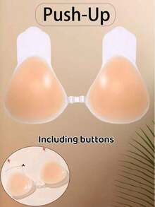 Wireless Invisible Silicone Bra, Reusable Lifting Silicone Pads, Skin-Friendly Material, Non-Slip Seamless Breathable, Suitable For Backless Outfits And Women's Daily Underwear - Multicolor - View 3