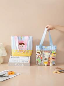 1pc Cartoon PVC Transparent Tote Bag, Waterproof Beach Bag, Large Capacity Swimming Storage Bag, Cosmetic Bag - Multicolor - View 3