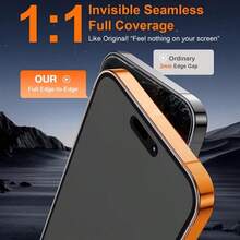 CASECOPS 1Pc Ceramic Matte Anti-Spy Privacy Phone Screen Protector Film, Compatible With IPhone 17/16/15/14/13/12/11, Pro Max/Pro/Plus/Air/E/Mini Series, Full Protection, No Case Lifting, Rounded Corner Design, Anti-Fingerprint, Anti-Scratch, High-Quality Cell Phone Accessories - 1 Pack - View 5