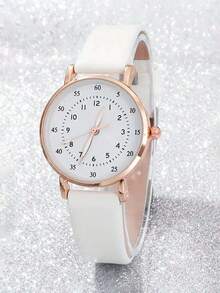 6pcs/Set Women's Fashion Minimalist Round Dial Quartz Watch Set, Versatile Student Wristwatch - one-size - View 4