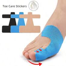 10pcs ODIKER Elastic Toe Care Tape, Pre-Cut Sports Kinesiology Tape, Fragrance-Free, Sports Bandage For Toe Protection And Comfort, Pre-Split Elastic Toe Guard Anti-Friction Inner-Effect Patch For Big Toe Hallux Valgus Fixation Support Sports Bandage Tape - Multicolor - View 1