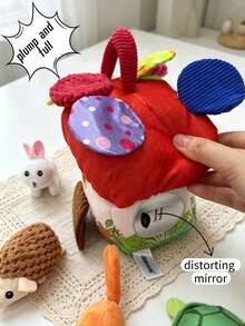 1pc Unisex Animal Plush Doll With Built-In Paper Ring, Squeaker, Bell And Mirror, Multi-Functional Early Education Doll, Suitable As Newborn Gift - Multicolor - View 6