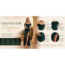 Fitted Off Shoulder Corset Floor Length Wedding Dress, Women Fully Lined Satin Back Zipper Gown With Sweetheart Neck, Ideal For Prom And Formal Events - Navy - View 6