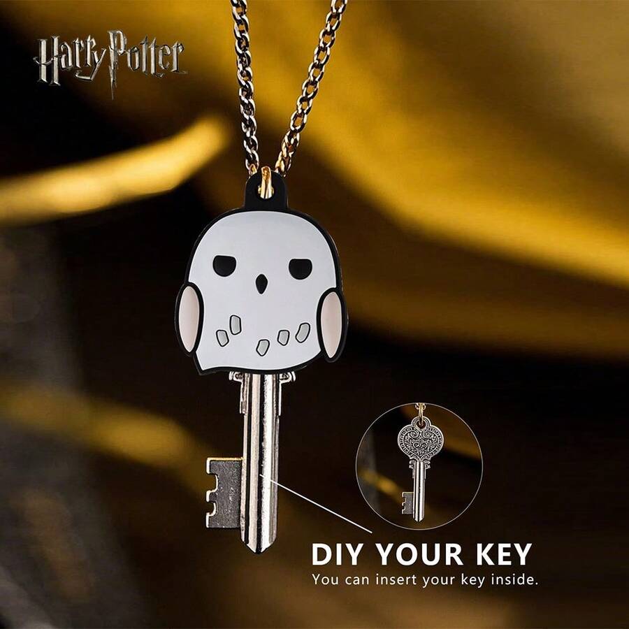 Monogram 1PC Warner Bros Official Licensed Hedwig Owl Character Acrylic Keychain Pendant For Backpack Car Key Decoration Accessories Holiday Gift - Antique Silver - View 1