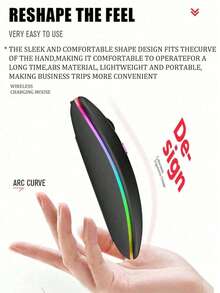 300mAh Rechargeable Wireless Mouse, Silent, Ultra-Slim Design (Bluetooth & 2.4GHz USB Receiver), Portable Computer Mouse Suitable For Laptop, Compatible With MacBook And Apple Devices - View 4