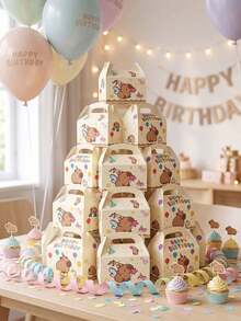 2/12/24 Stück süße Capybara-Themen-Geburtstagsgeschenkboxen, süße Party-Snack-Verpackungsboxen, geeignet für Geburtstagsfeier-Zubehör, Babyparty-Geschenke, Capybara-Themen-Feier, Geburtstags-Gastgeschenke, Party-Tischdekoration, Feiertags-Party-Snack-Behälter - mehrfarbig - Übersicht 1