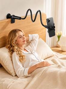 1pc Slouchy Phone Holder Tablet Stand Adjustable Desktop Bedside Fixed Bracket Universal Mobile Device Support Stand Suitable For Watching Videos, Live Streaming, Online Learning And Office Work Bedroom And Desk Hands-Free Phone Accessory - Multicolor - View 4