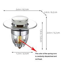 1pc Bathroom Sink Drain Stopper, Universal Pop-Up Drain Plug For Bathtub, Push-Type Drain Filter Plug, Anti-Clogging Deodorizing Hair Catcher Drain Plug, Suitable For Drainage, Outlet Diameter 3.4-3.99cm, Bathroom Accessory - Silver - View 9